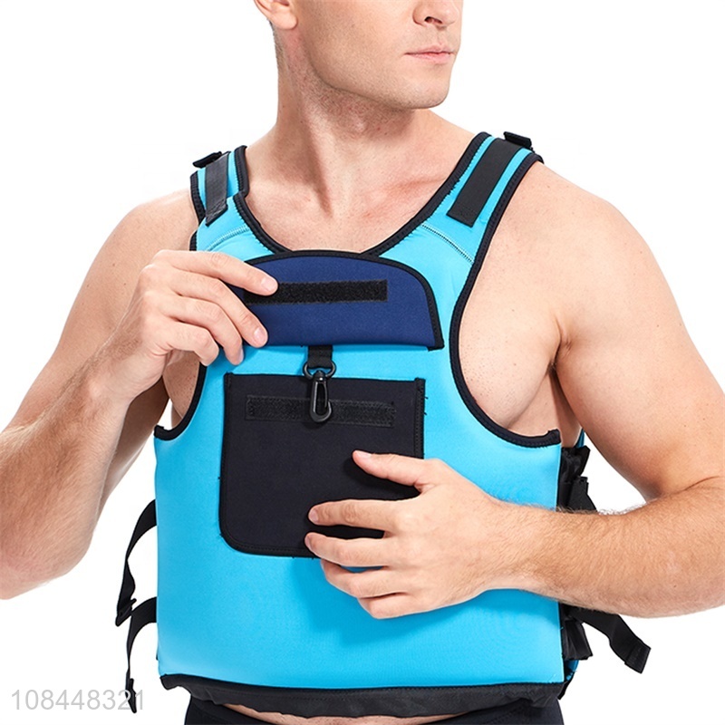 Wholesale adjustable floating surfing EPE foam life vest with pocket for adults