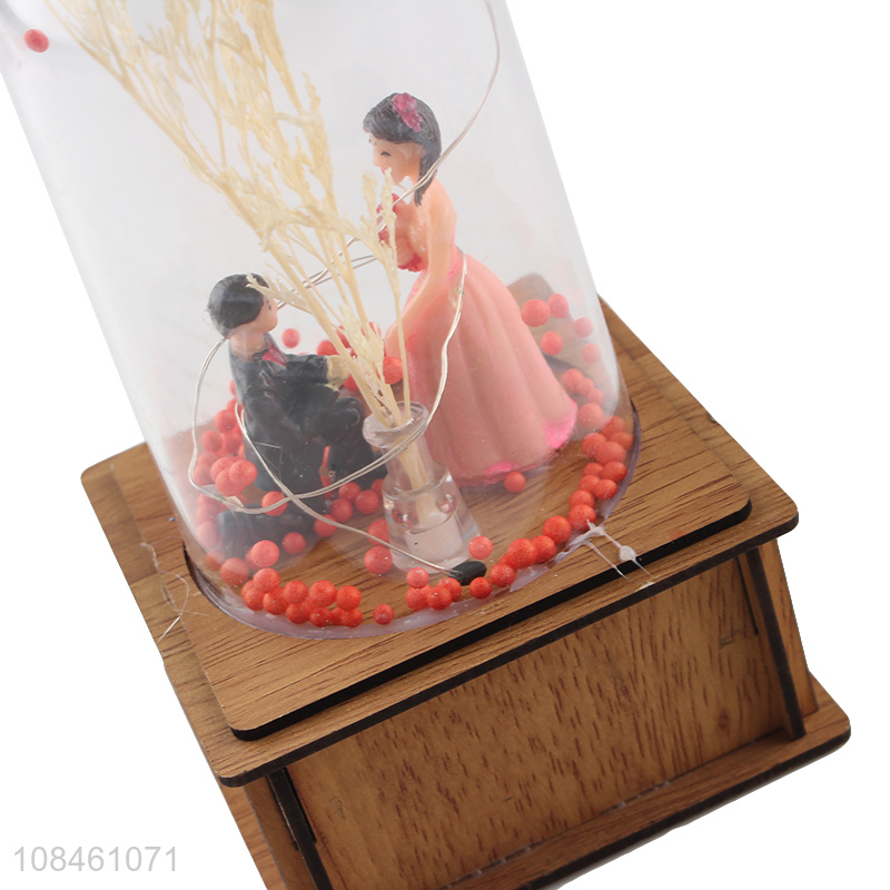 Best selling home decoration glass cover couple valentine's day gifts