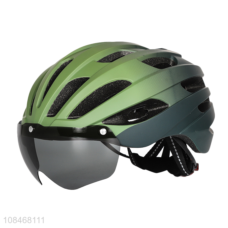 Hot selling lightweight adult cycling helmet with magnetic goggle & led back light