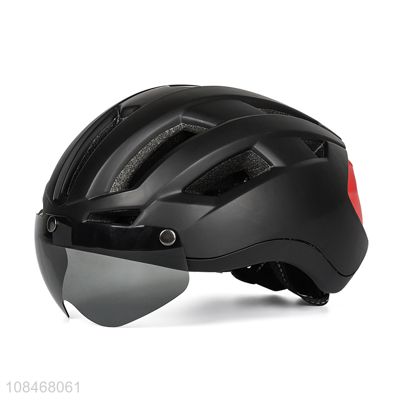 Wholesale adults bike helmet with magnetic goggle & usb charging led back light