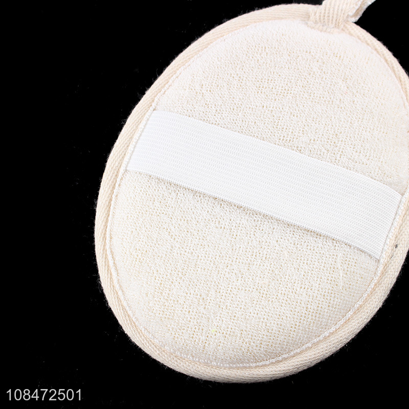 Wholesale exfoliating sponge pad body scrubber linen scrubbing pads