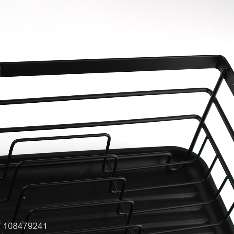 New products metal wire dish rack plate drying rack with chopsticks holder