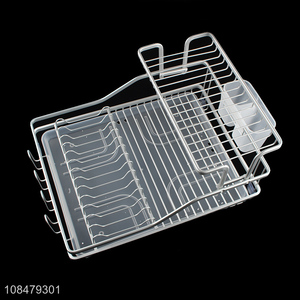 Best quality heavy duty aluminum wire dish rack with utensils holder