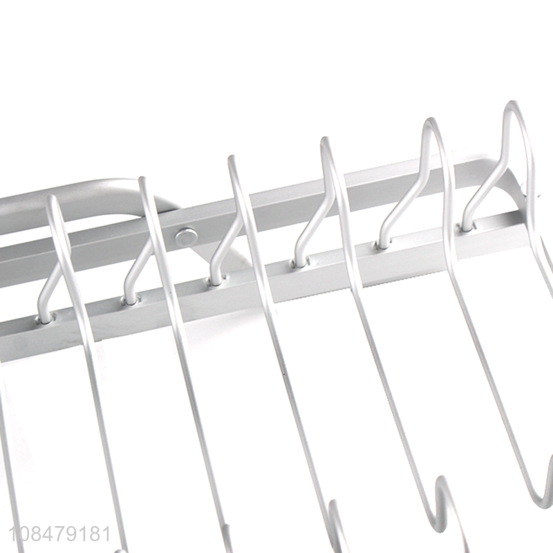 Factory supply kitchen aluminum wire dish rack with chopsticks holder