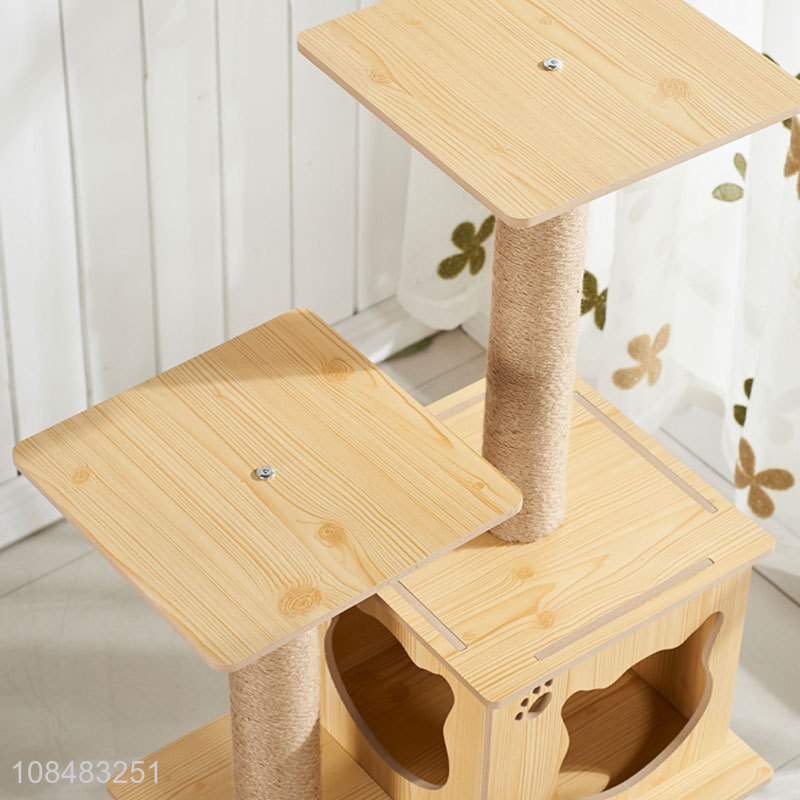 Factory price wooden cat climbing frame cat toy