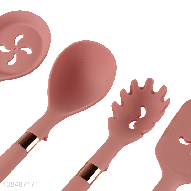 High quality 6pcs food grade silicone kitchen utensil set with pp handle