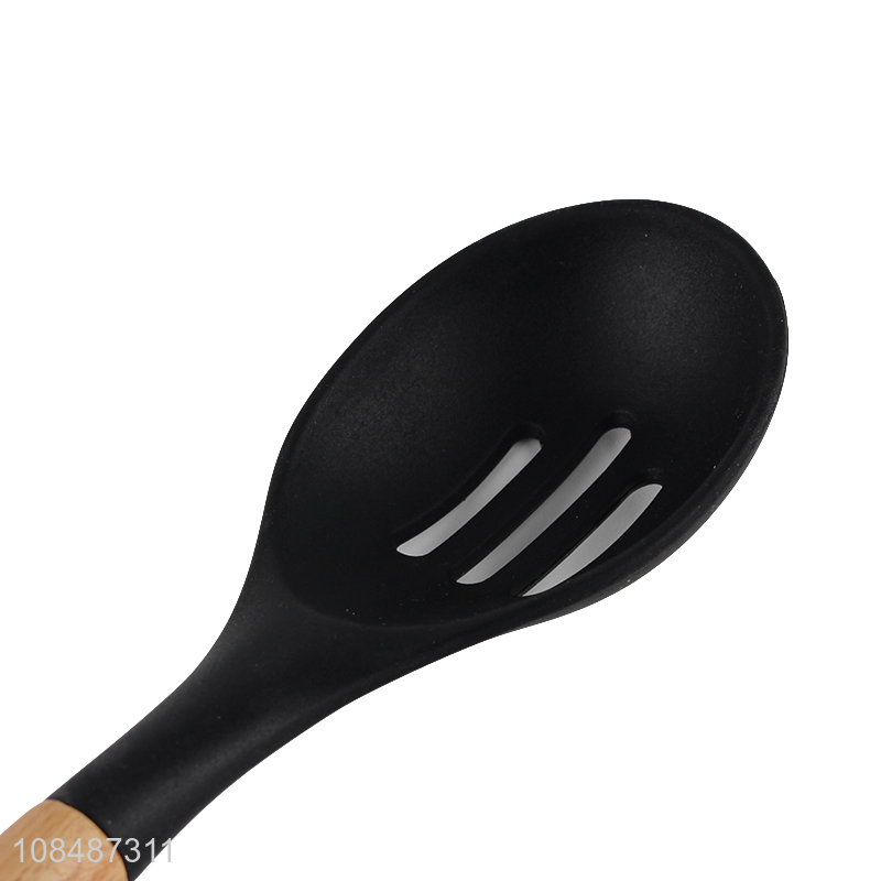 Wholesale heat resistant silicone slotted spoon for cooking and stirring