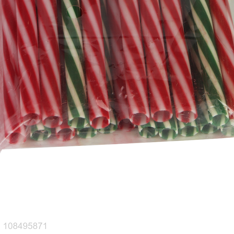 Most popular 20pieces christmas style plastic straw for sale