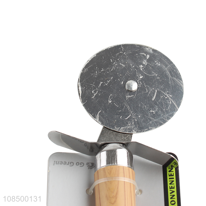 Wholesale baking tool stainless steel round pizza cutter with plastic handle