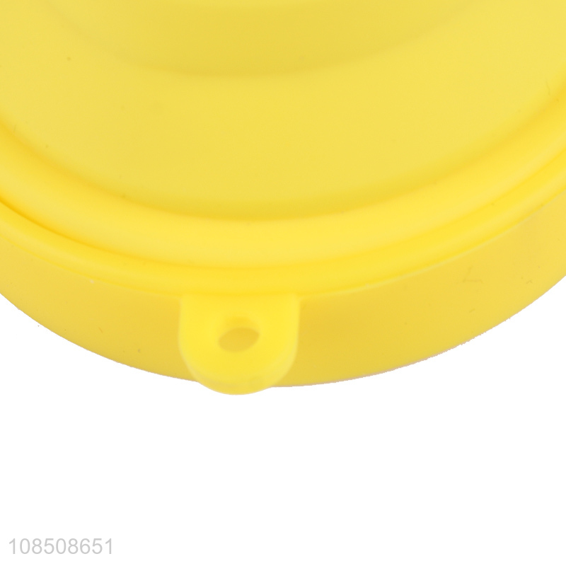 Good price portable collapsible silicone drinking cup with lid