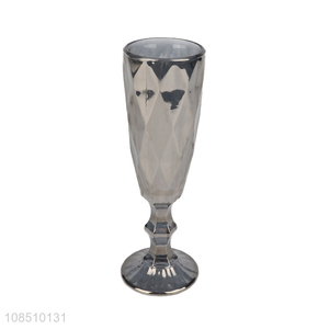 Factory supply diamond pattern stemmed wine glasses champagne flutes