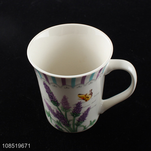 Online wholesale flower pattern ceramic cup water cup for household