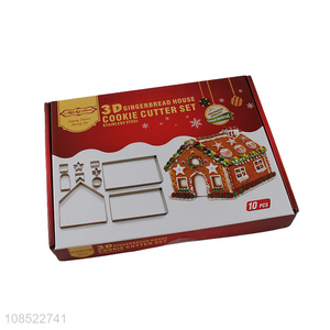 New arrival stainless steel 3D gingerbread house cookies cutters set