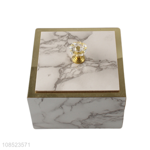 Hot selling density board storage box marbling jewelry organizer