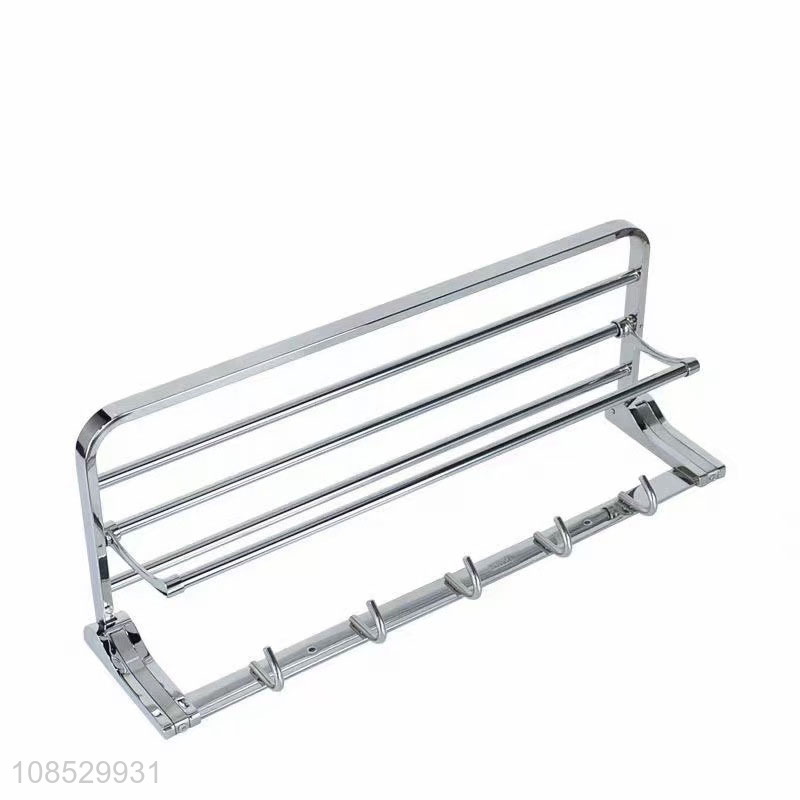 New product wall mounted stainless steel bathroom shelf folding towel rack