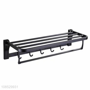 New product wall mounted stainless steel bathroom shelf folding towel rack