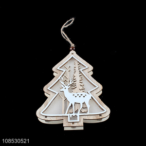 Top quality christmas decoration wooden hanging ornaments