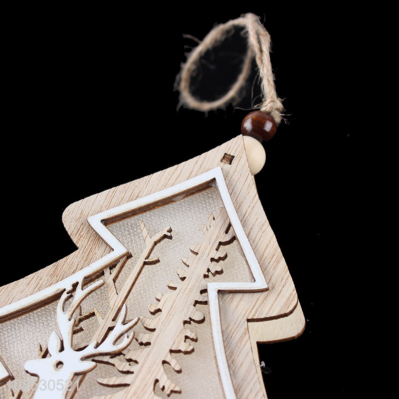 Top quality christmas decoration wooden hanging ornaments