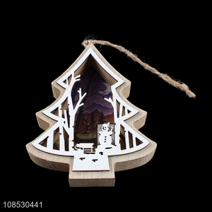 New arrival xmas tree decoration wooden hanging ornaments