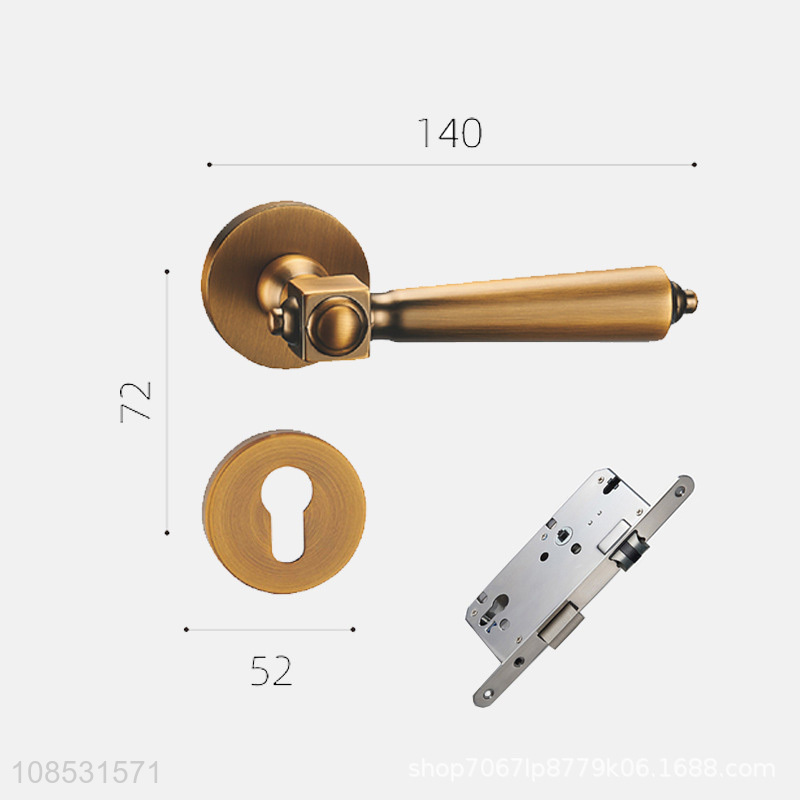 Wholesale European style bedroom door lock zinc alloy door handle lock set