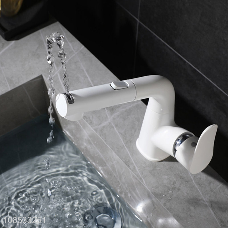 High quality 360 degree rotating liftable single handle basin faucet