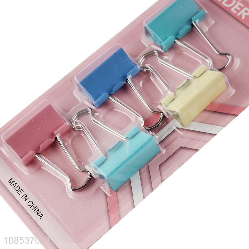 Wholesale 5pcs colorful metal binder clips office school supplies