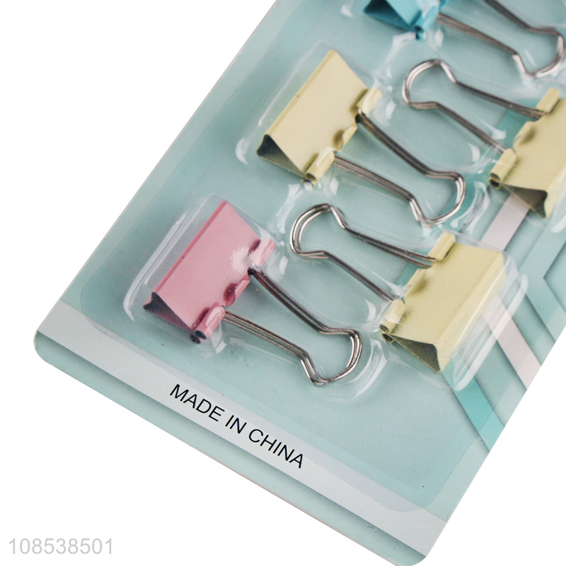 Wholesale 6 pieces iron binder clips multipurpose metal clips