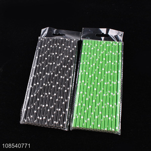 Bottom price dispopsable star printed paper straws party supplies