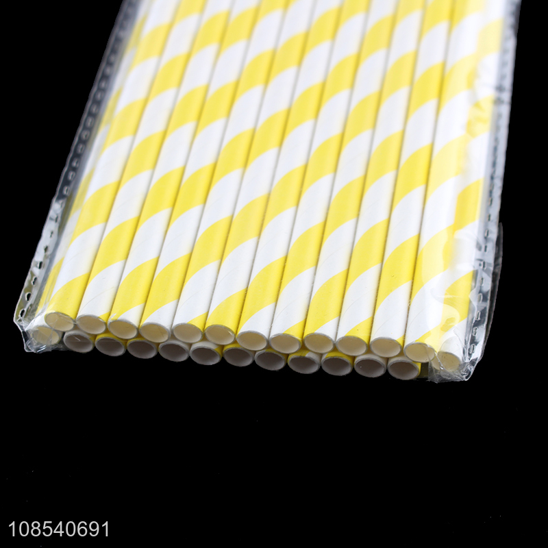 Wholesale diagonal striped printed disposable food grade paper straws