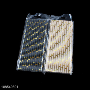 Factory price hot stamping polka dot paper straws drinking straws