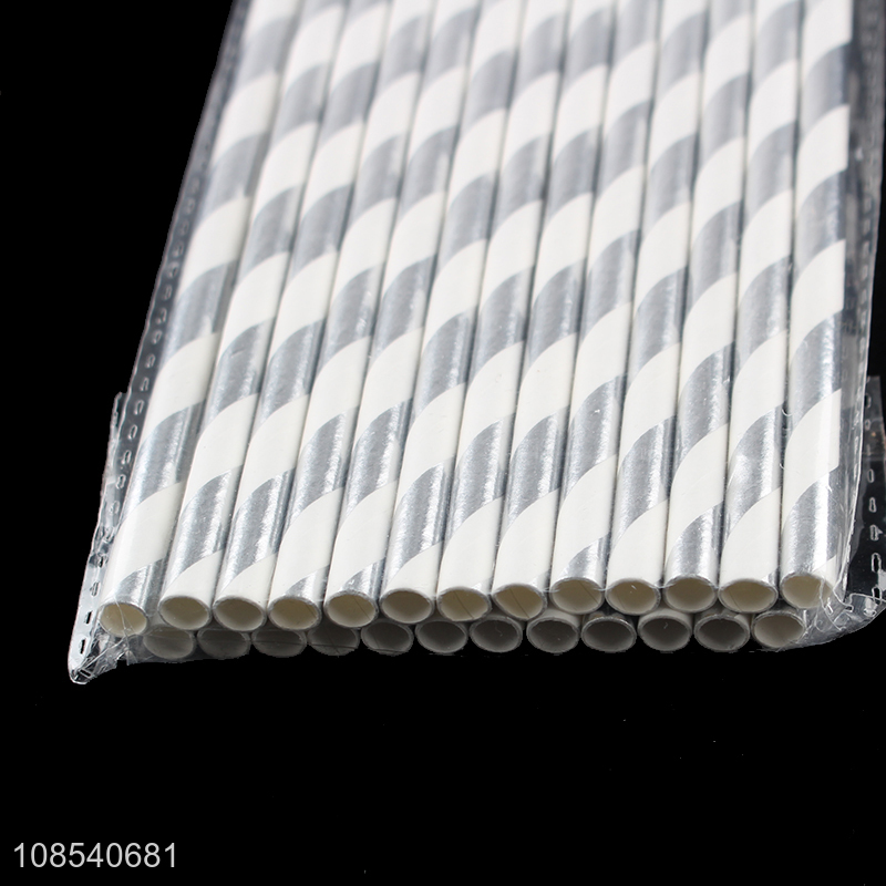 Wholesale hot stamping disposable food grade paper drinking straws