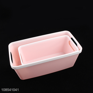 Good quality plastic home office storage basket with handle