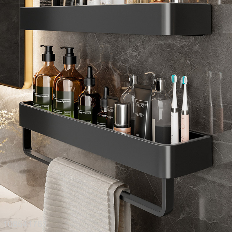 Low price wall-mounted towel rack perforation-free bathroom shelving