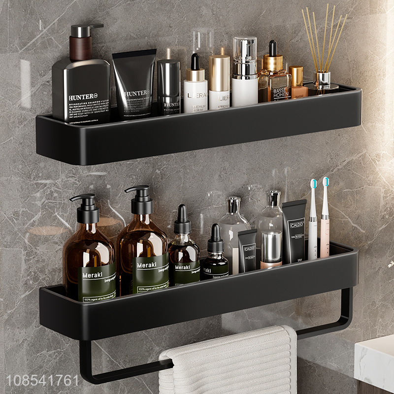 Low price wall-mounted towel rack perforation-free bathroom shelving