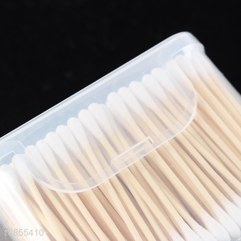 Hot sale 500pcs biodegradable organic bamboo stick cotton buds