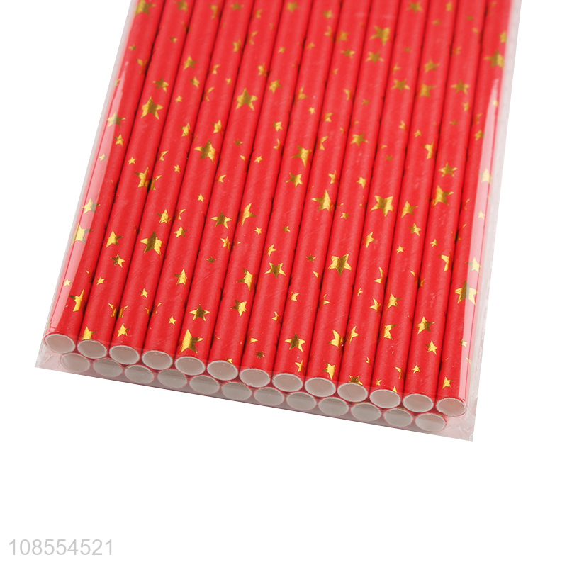Factory direct sale star pattern paper disposable drinking straw