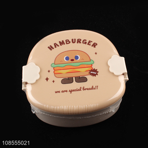 Low price hamburger plastic bento lunch box for sale