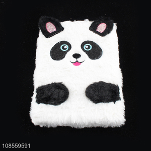 Hot selling A5 plush notebook cute faux fur journal for kids