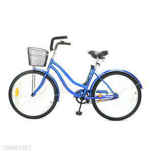 High quality 26 inch high-carbon steel frame variable speed beach bike with basket