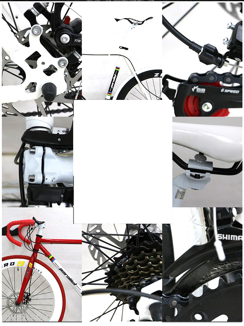 Wholesale high-carbon steel frame dual-disc brake variable speed racing bicycle for teens