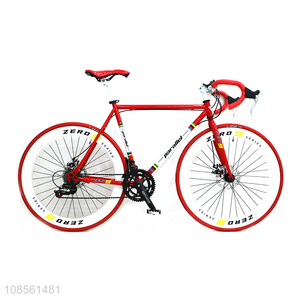 Wholesale high-carbon steel frame dual-disc brake variable speed racing bicycle for teens