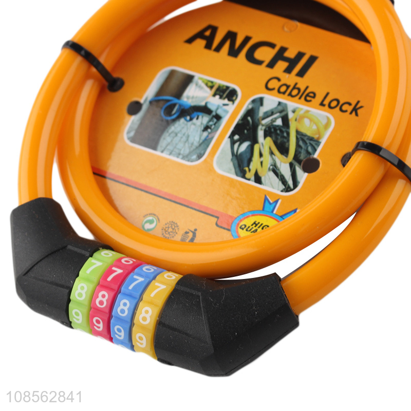 Hot selling 4 digital bicycle cable lock combination bike lock