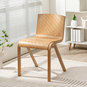 Wholesale modern simple armless lounge chair solid wood dining chair