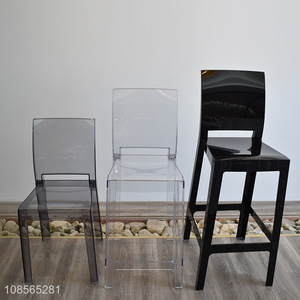 Good quality transparent plastic armless dining chair backrest chair