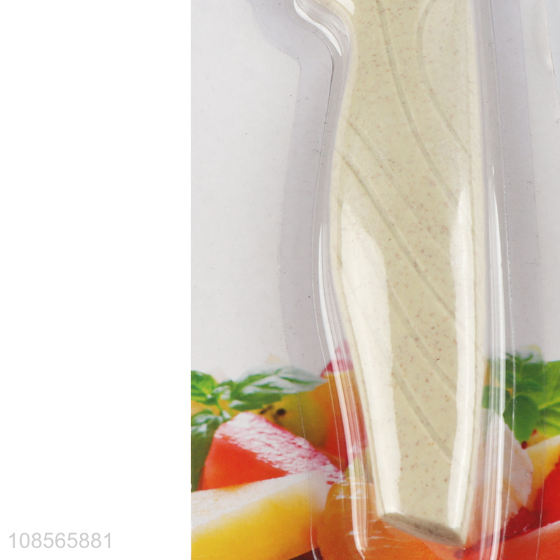 Good quality stainless steel chef knife with plastic wheat straw handle