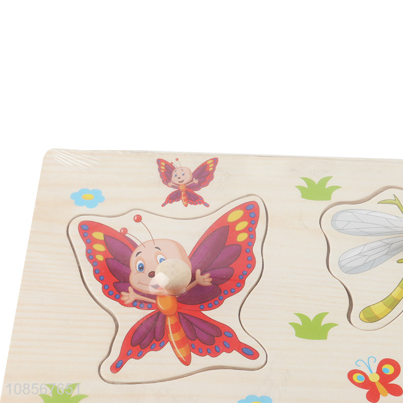 Wholesale cartoon insect puzzle toy wooden learning toy