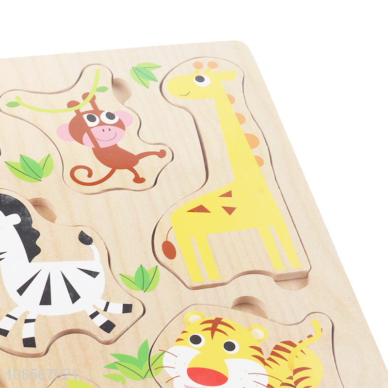 Factory supply wild animal puzzle toy wooden educational toy