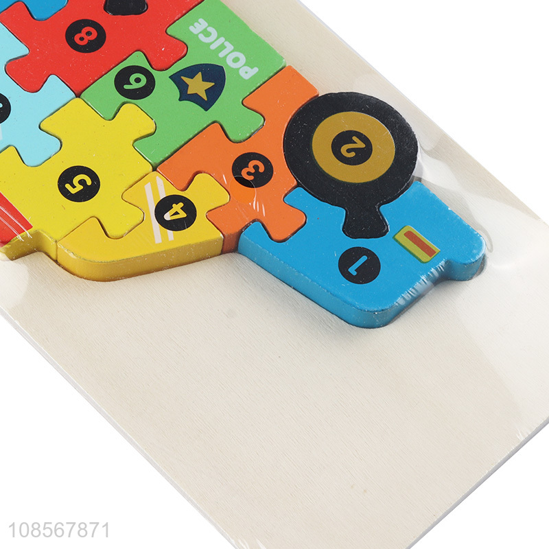 Wholesale wooden educational toy wooden car puzzle for kids