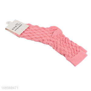 Hot selling winter thinckened pink girls cotton socks