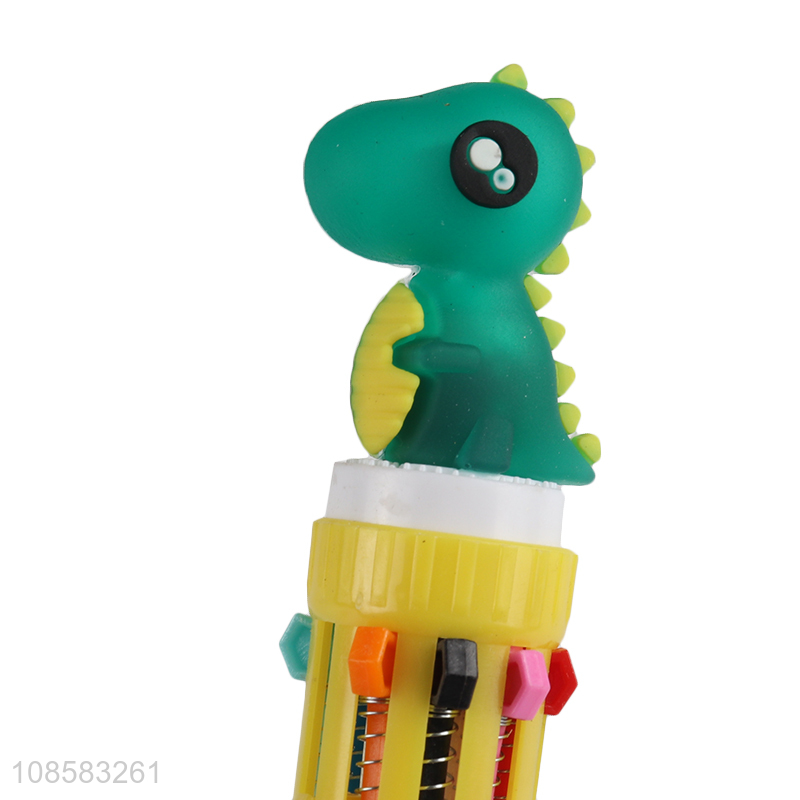Hot sale cute dinosaur ballpoint pen 10-color ballpoint pen